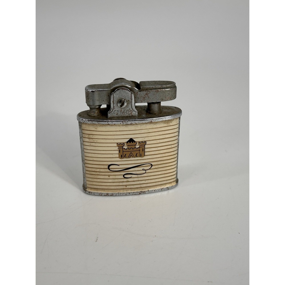 Vintage Continental CMC Flip Top Lighter Kent Gold Advertising Made in Japan